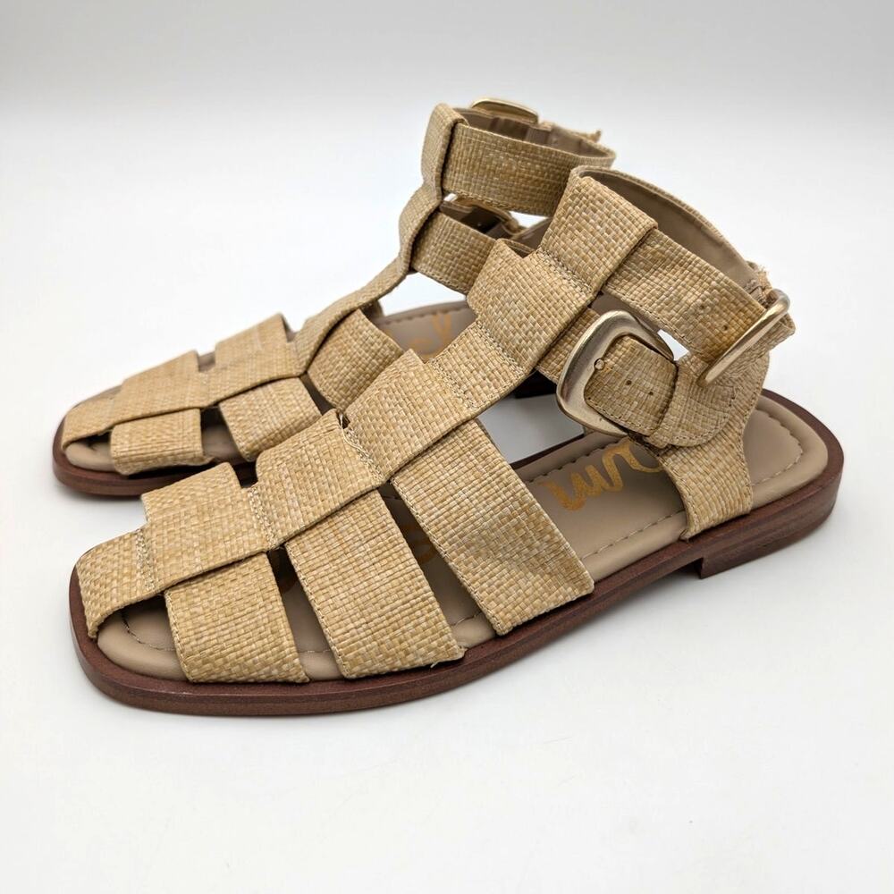 Sam Edelman Dawn Sandals Women's Bleached Beechwood Weave Size US8.5M EU39